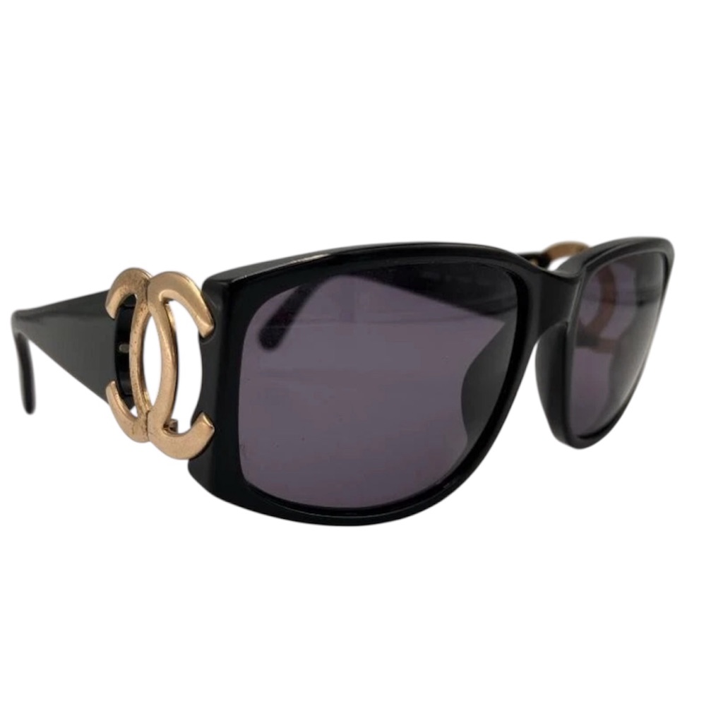 Chanel Model 02461 Sunglasses Black With Gold